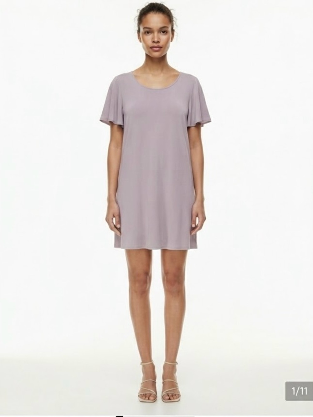 Wilfred Free Teigen Dress Purple Gray T-Shirt Dress Crepe Rayon Medium